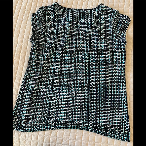 petite small/ black/ blue blouse - Picture 1 of 3